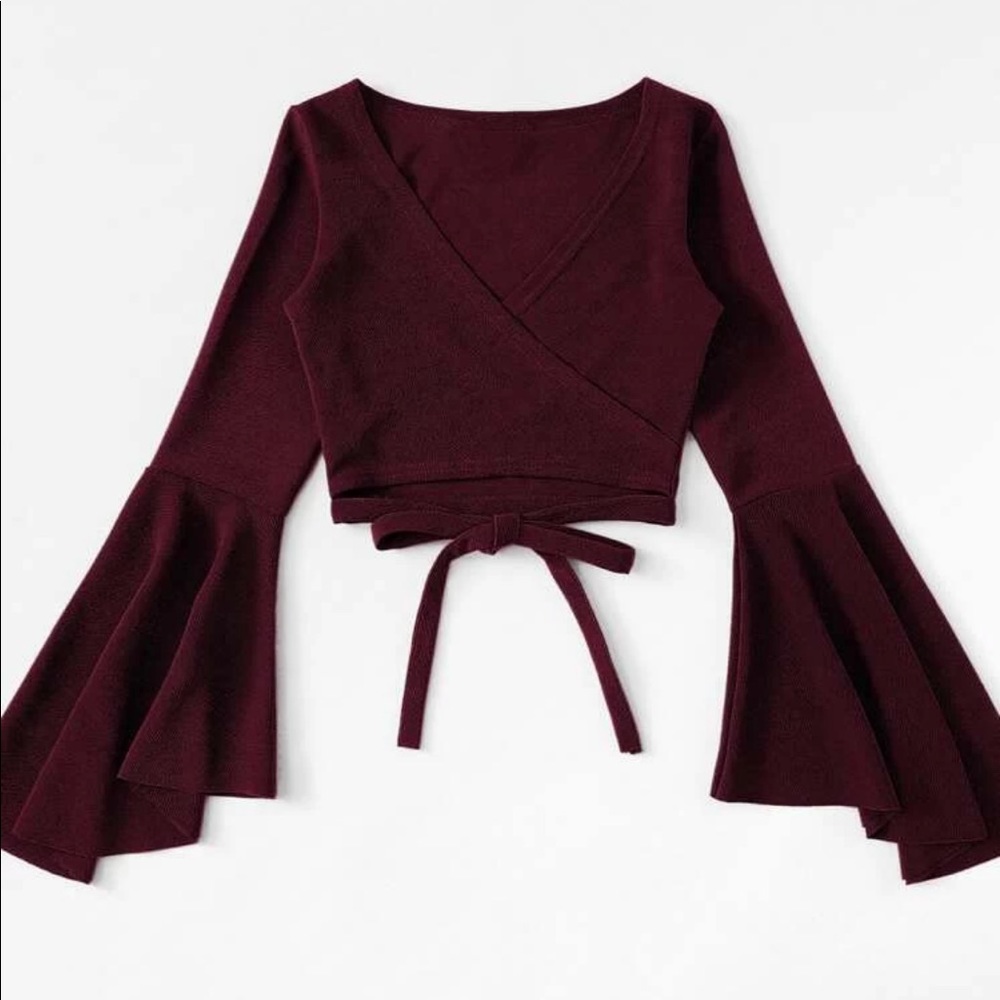 Bell Sleeve Crop Top